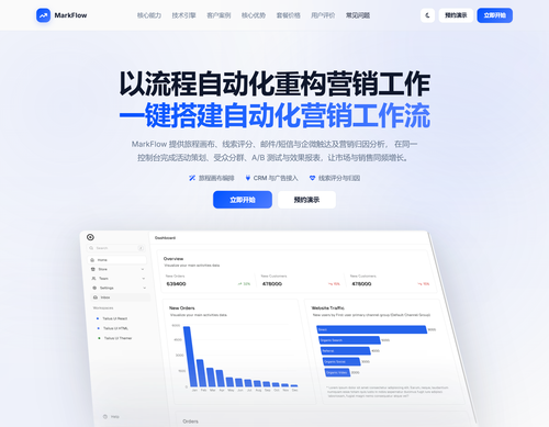 MarkFlow落地页模板预览图 1